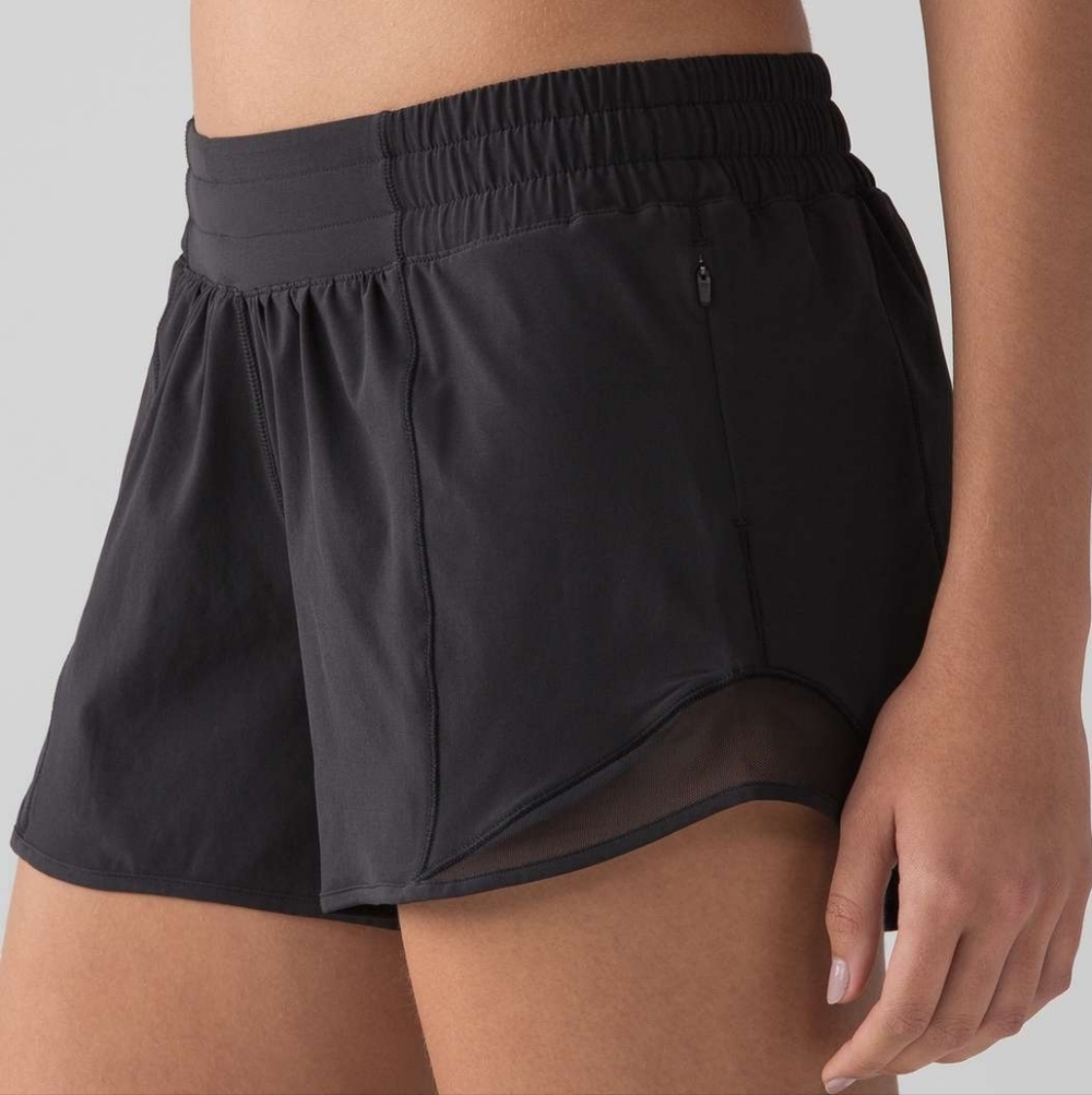 Lululemon Hotty Hot Short II *Long 4", Black, Size 2